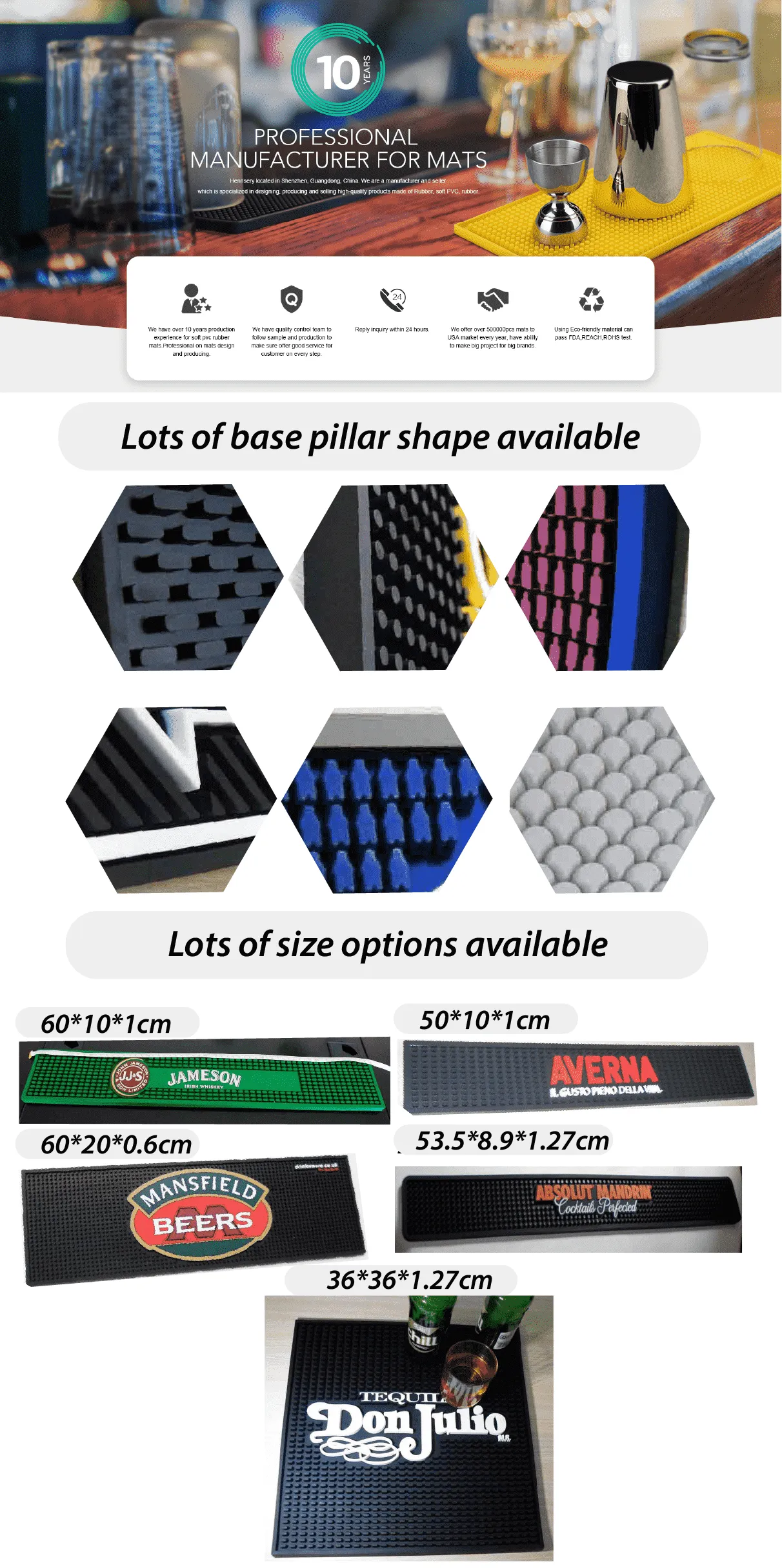 pvc rubber bar mats