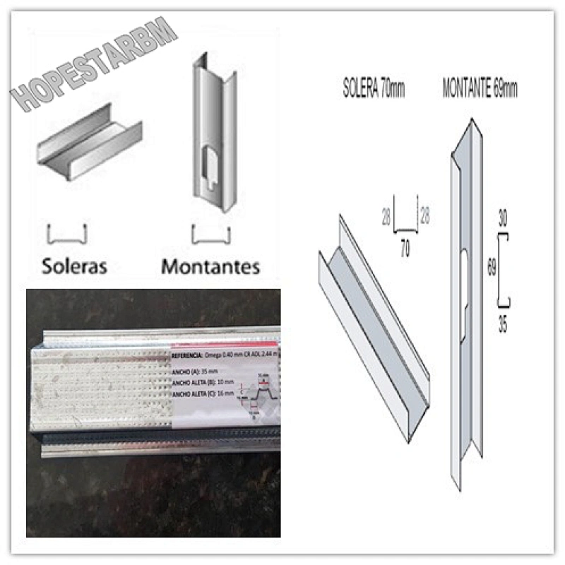 Perfile Montante Perfile Perfile Solera omega Perfil y Cantonera C