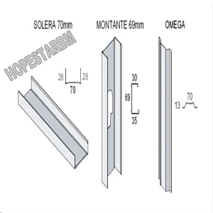 Perfiles montante y solera perfiles omega angular Paraguay market