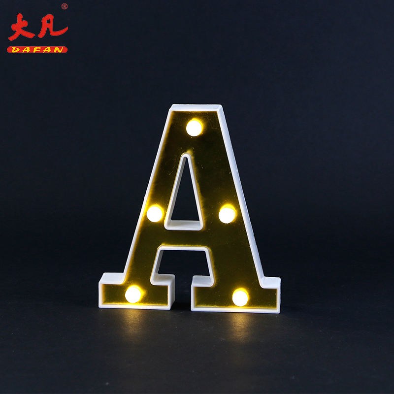 A acrylic decorative letters light battery operated led table lights alphabet lamp