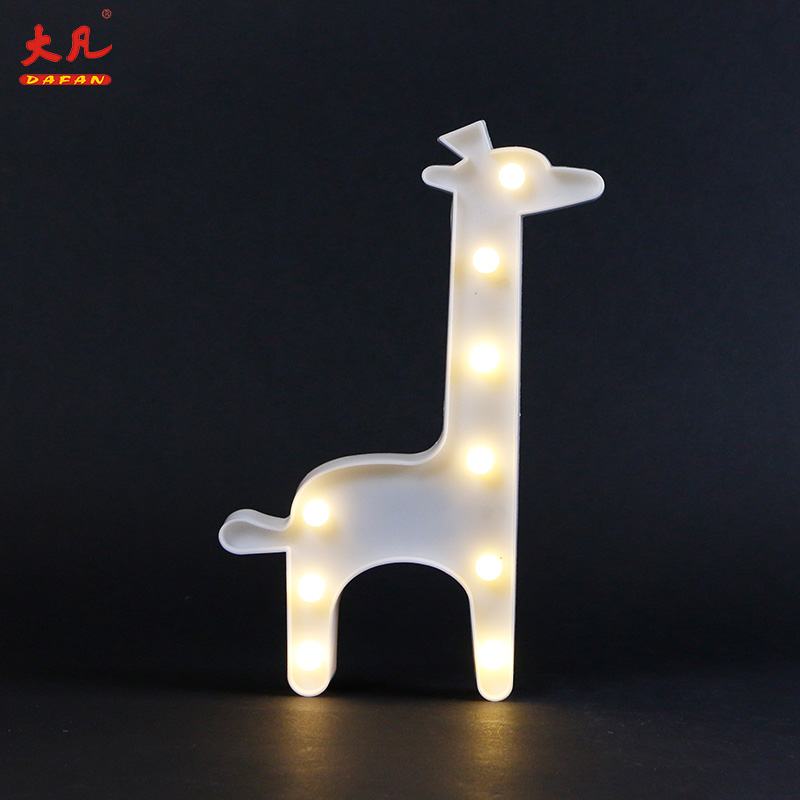 giraffe shape festival decoration led letter table plastic 3d wedding marquee lighting