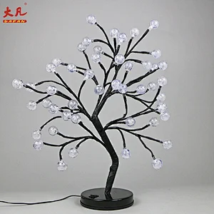 50cm led crystal light ball artificial tree plastic room table ball light bonsai bulb tree light