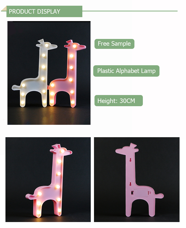 plastic China festival led & decoration table DAFAN LIN HAI from TECHNOLOGICAL marquee 3d giraffe lighting Manufacturer shape - letter CO., ELECTRONIC wedding