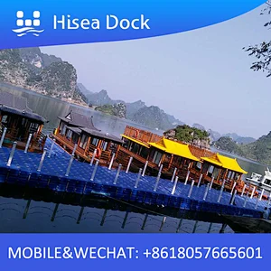 Plastic floating dock with floats