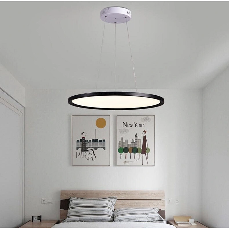 600mm Pendant led flat ceiling Round Panel light for resident decoration
