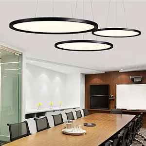 600mm Modern white edgelit led suspended ceiling lighting panel round pendant light