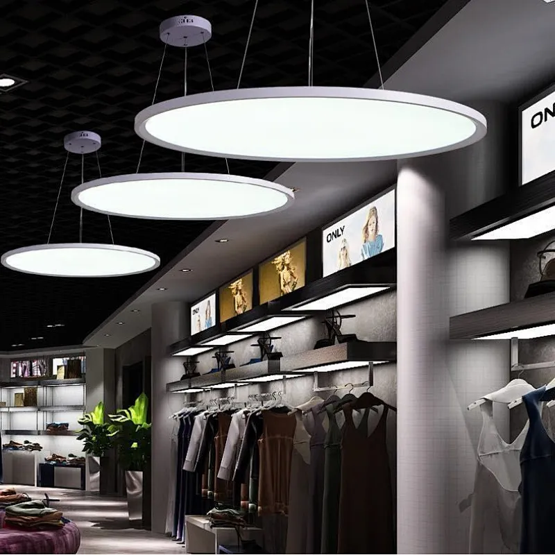 600mm Pendant led flat ceiling Round Panel light for resident decoration