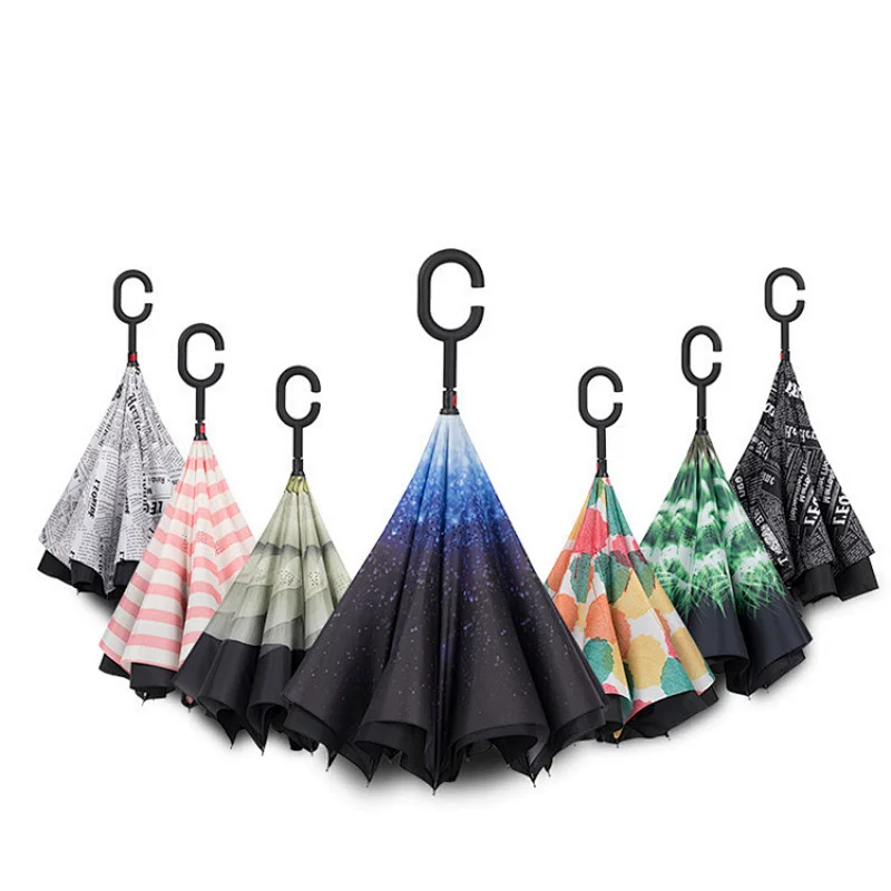 New 2017 innovative product cheapest reverse folding umbrella