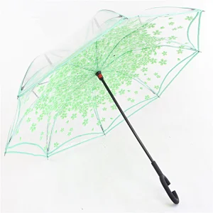 Best Selling Waterproof Clear PVC Hands Free Inverted Reverse Umbrella with C handle