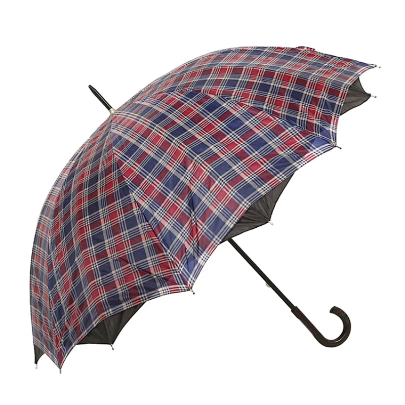 Shangyu factory sell 16 ribs double canopy fabric cheap straight umbrella