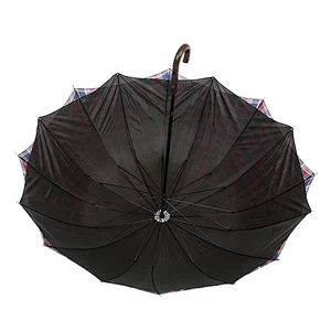 Shangyu factory sell 16 ribs double canopy fabric cheap straight umbrella