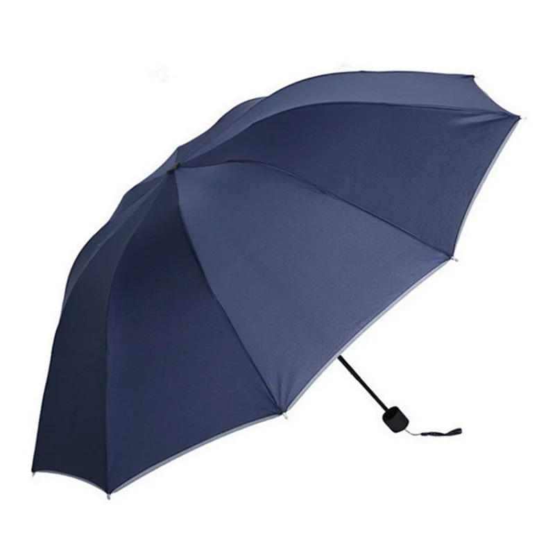 Cheap Custom Windproof 3 Folding Small Promotional safety Reflective Glow Umbrella