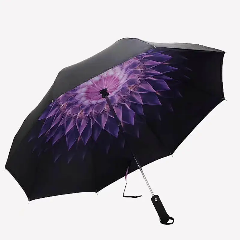 Wind Proof Auto Open Close Folding Double Layer Inverted Reverse Umbrella