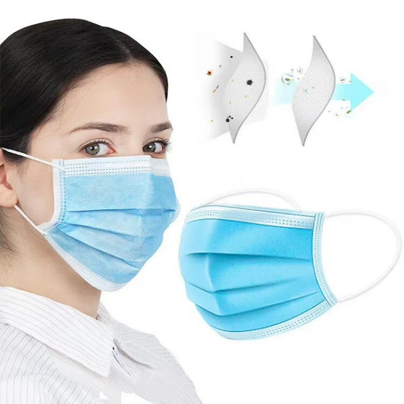 3Ply Earloop Surgical Face Mouth Mask Non-woven Fabric China Suppliers FDA Disposable Antivirus Surgical Face Mask