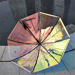 Rain Sunshade paraguas holográfico personalizado con láser de pvc para niña