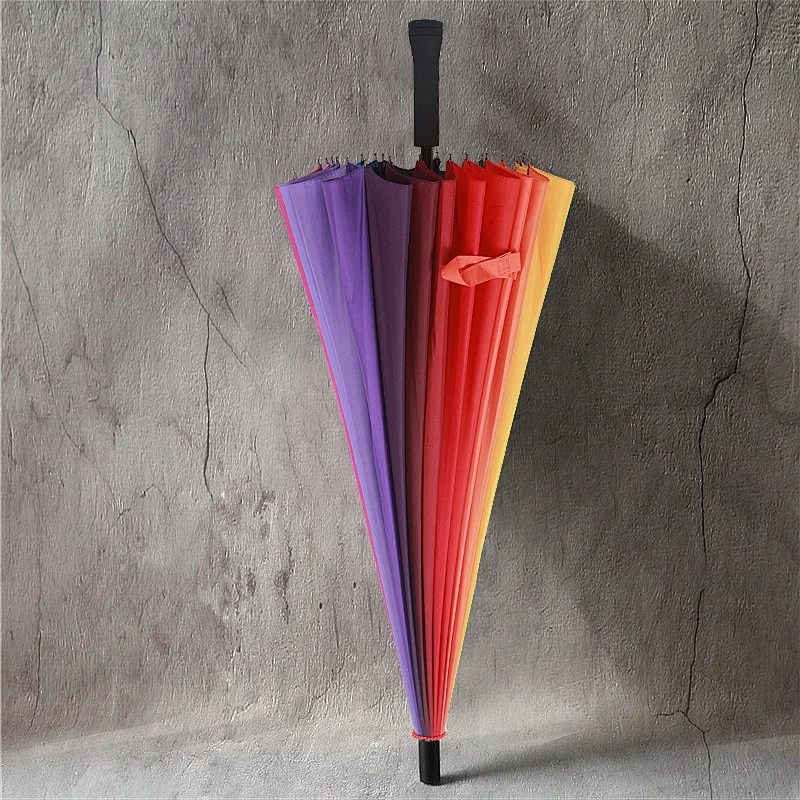 Rainbow Straight Customized golf 24 ribs umbrella big large advertising  fashion windproof umbrella
