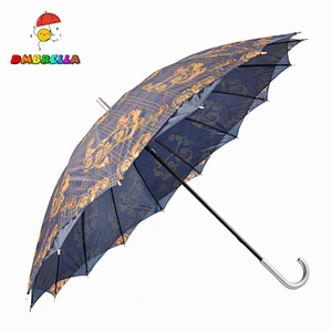 Paraguas recto promocional de doble capa del producto de China 16 costillas