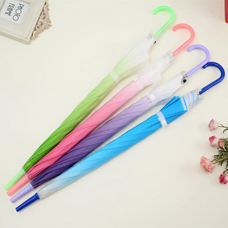 Automatic Kid Wholesale Cheap EVA Umbrella POE/PVC/EVA Transparent White Straight Umbrella
