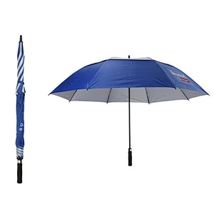 Anuncio Paraguas de golf de doble capa con toldo doble ventilado a prueba de viento de eje largo personalizado con impresión de logotipo