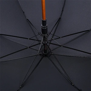 Paraguas modificado para requisitos particulares recto abierto automático del estilo de la vieja escuela del negro de la manija de madera J