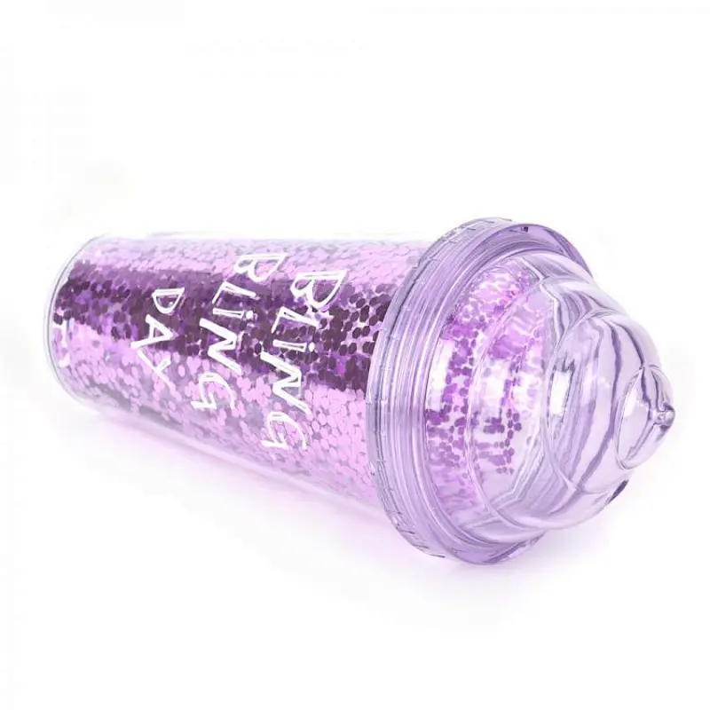 16oz 24oz Wholesale Ice Cream Double Wall Custom Print Drink Plastic Cup with Lid