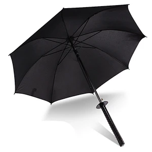 Japanese Style Automatic black samurai Sword Umbrella With Shoulder Strap