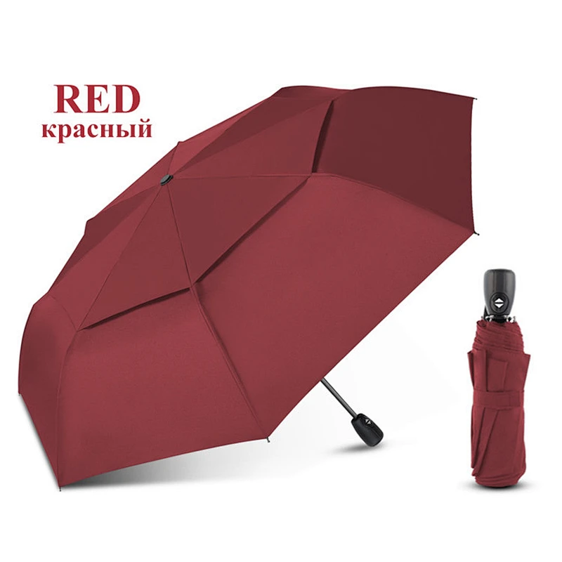 Paraguas automático a prueba de viento de doble capa con logotipo personalizado