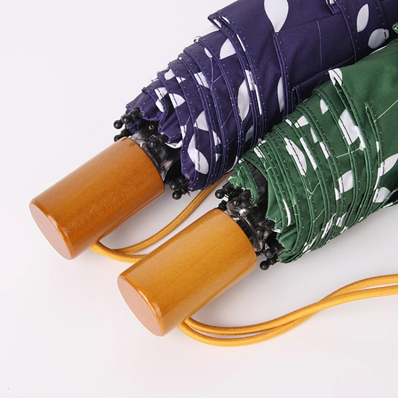 Paraguas plegable de encargo de la nueva moda 2019 con mango de bambú