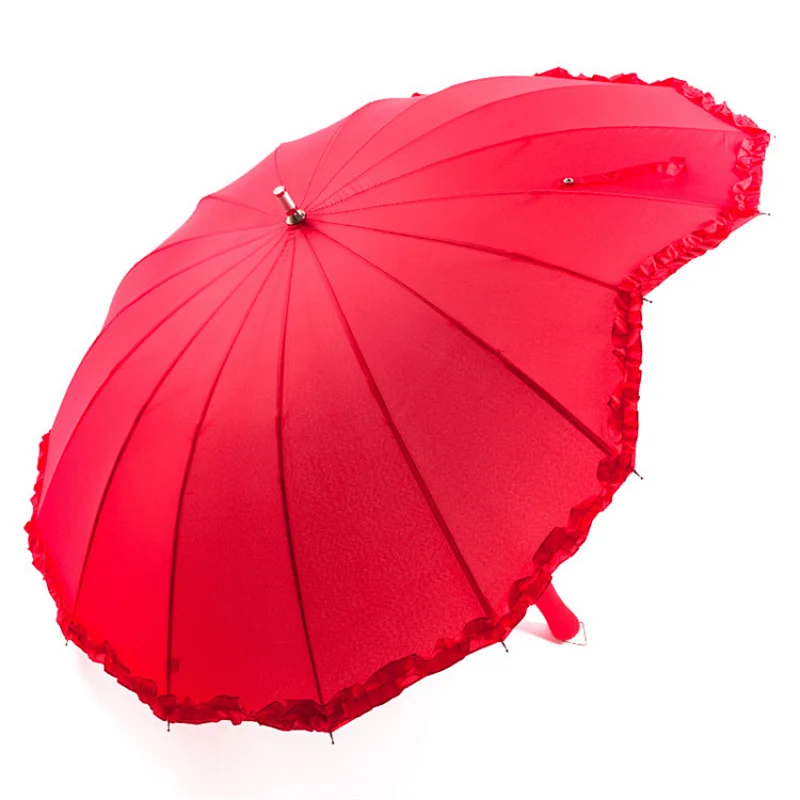 Romantic Wedding Valentine Days Commemorative Gift Custom Shape Large Red Heart Shape Umbrella