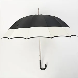 New type auto open straight stick long handle gift umbrella fabric with edge