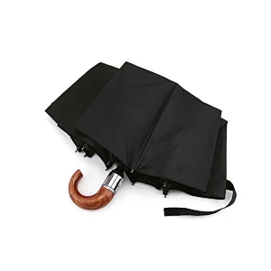 Gentleman Strong Windproof Waterproof Handsome 3 Folding Business hook handle Umbrella