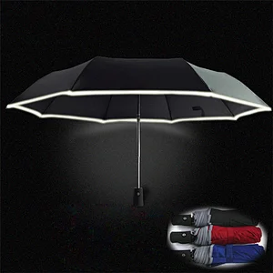 Cheap Custom Made Sun Rain Windproof 3 Folding Small Promotional Reflective Glow Umbrella