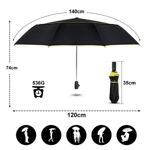 Amazon alta calidad 120 cm grandes hombres totalmente automáticos lluvia mujer doble capa 3 plegable regalo de negocios paraguas de golf a prueba de viento
