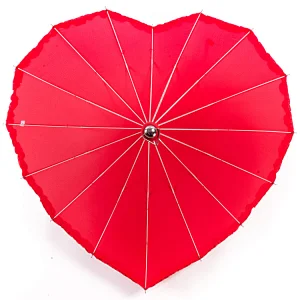 Romantic Wedding Valentine Days Commemorative Gift Custom Shape Large Red Heart Shape Umbrella