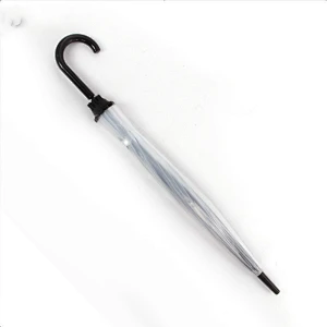 High quality 16 Ribs straight Transparent POE clear Windproof umbrella
