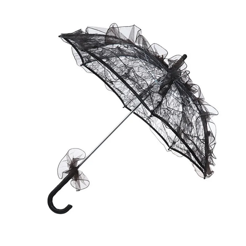 Vintage Embroidery Pure Lace Umbrella White lace wedding umbrella cosplay umbrella