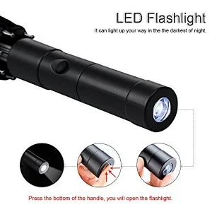 Logo printed promotional 8 panels straight led umbrella with light torch