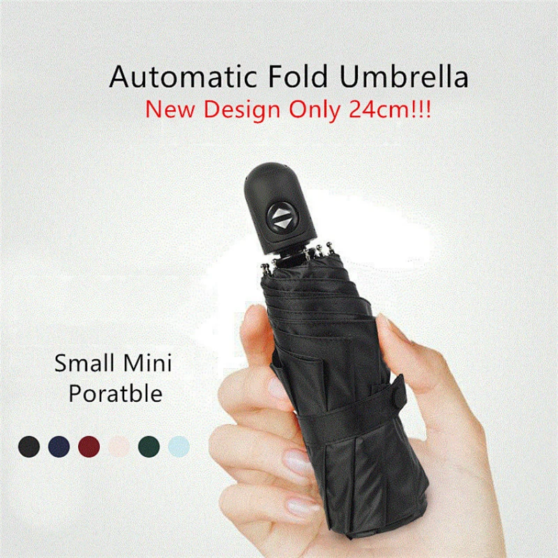 Mini paraguas automático lluvia mujeres 5 paraguas de moda plegable lluvia mujeres ultraligero UV Parasol viaje al aire libre niños hombres paraguas