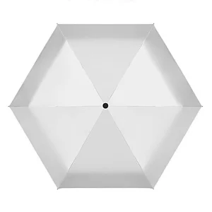 Back to school Mini Titanium silver 5 Fold Light Anti UV Umbrella Resistant Sun Protection Pocket Umbrella