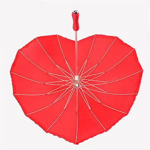 Romantic Wedding Valentine Days Commemorative Gift Custom Shape Large Red Heart Shape Umbrella
