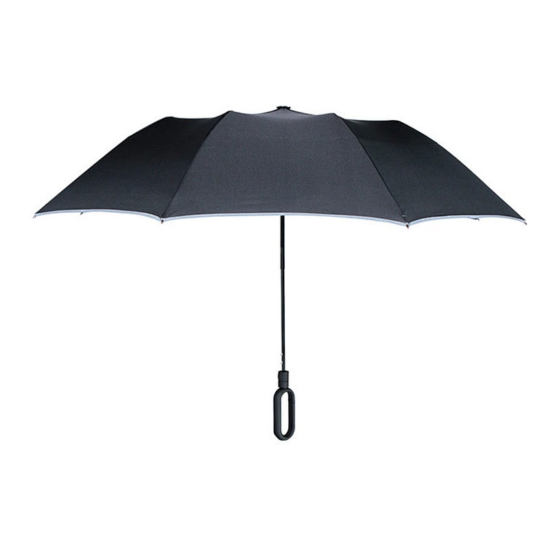 Paraguas al aire libre con diseño de cierre de gancho Paraguas fácil de viajar Paraguas plegable doble