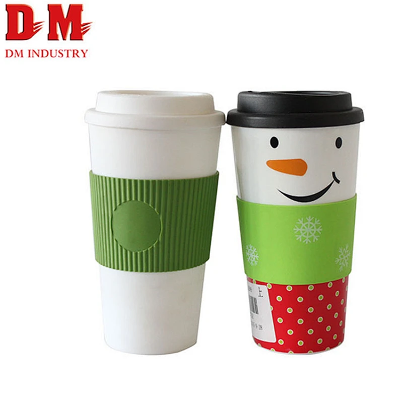 Tazas plásticas reutilizables impresas aduana de la taza de café de la oficina con la tapa