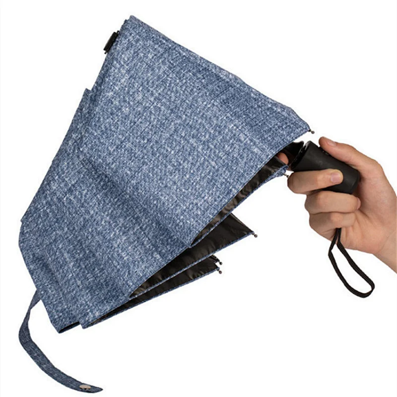 Wholesale high quality windproof advertising auto open auto close promotion 3 fold cowboy denim umbrella with logo prints