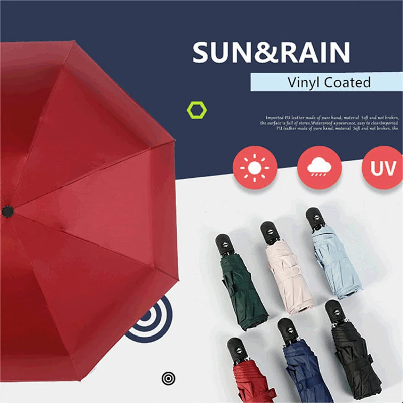Mini Automatic Umbrella Rain Women 5Folding Fashion Umbrella Rain Women Ultralight UV Parasol Travel Outdoor Kids Men Umbrella