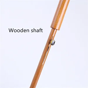 Wooden J handle black old school style auto-open straight Customized umbrella