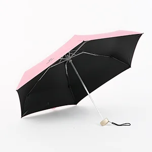 Aliexpress Hot Sale Anti-UV Pocket Mini Rain Women Windproof Durable 5 Folding Sun Portable Parasol Umbrella