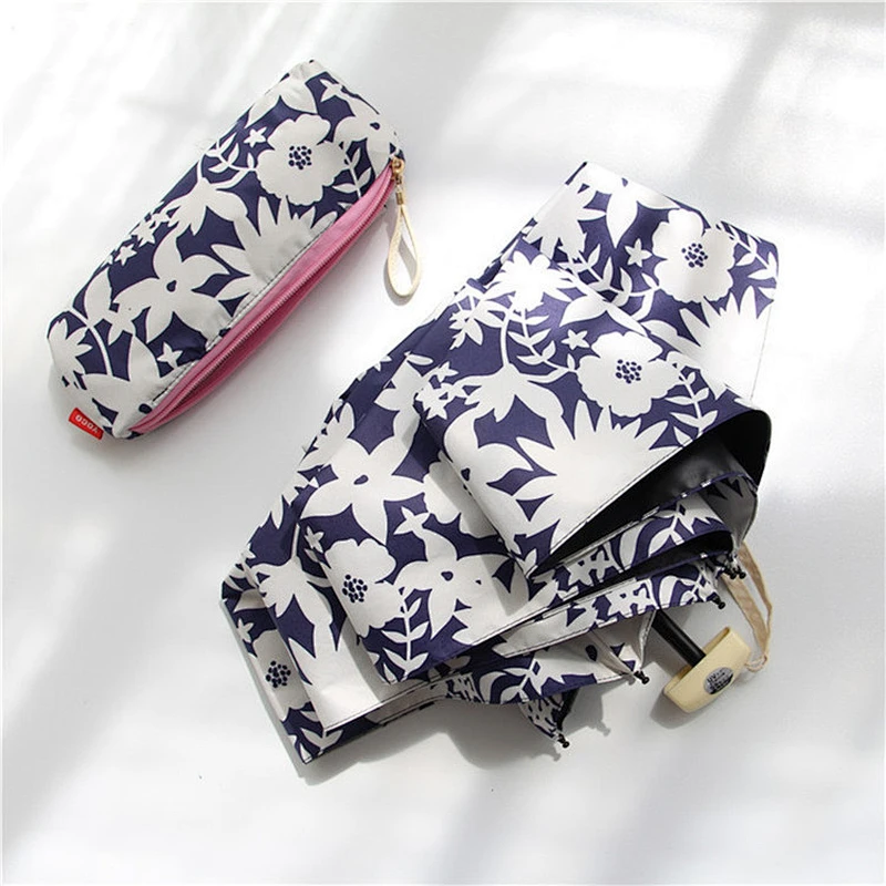 Nuevo diseño Mini a prueba de viento 5 Mini paraguas de bolsillo plegable diseñador moda mujer paraguas