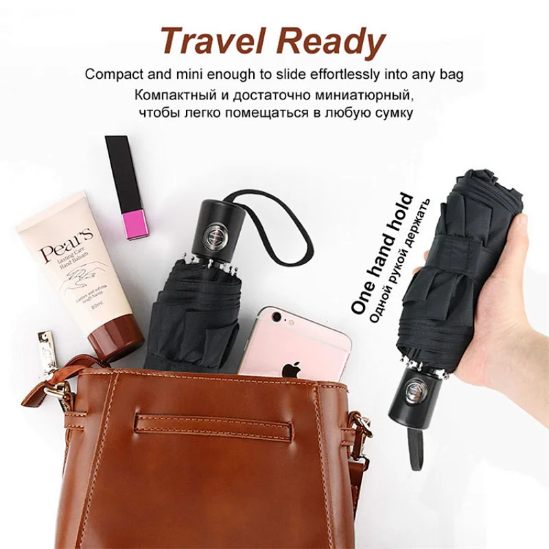 New unique products Fashion Women Portable Car Windproof Outdoor Rain Automatic 5Folding Mini Umbrellas Parasol