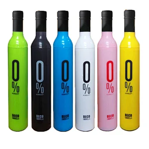 Wine Bottle Shaped Customized Logo Gift Advertising Promotional Folding Umbrella