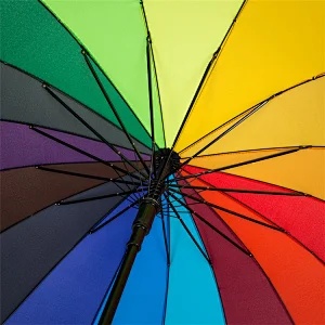 Optional Color Polyester Material rainbow golf umbrella